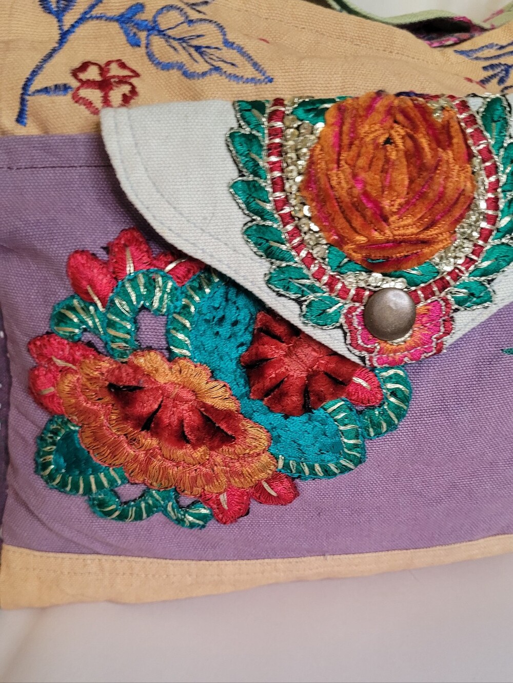 Blue Sky Boho Hippie Crossbody Bag - Picture 4 of 14